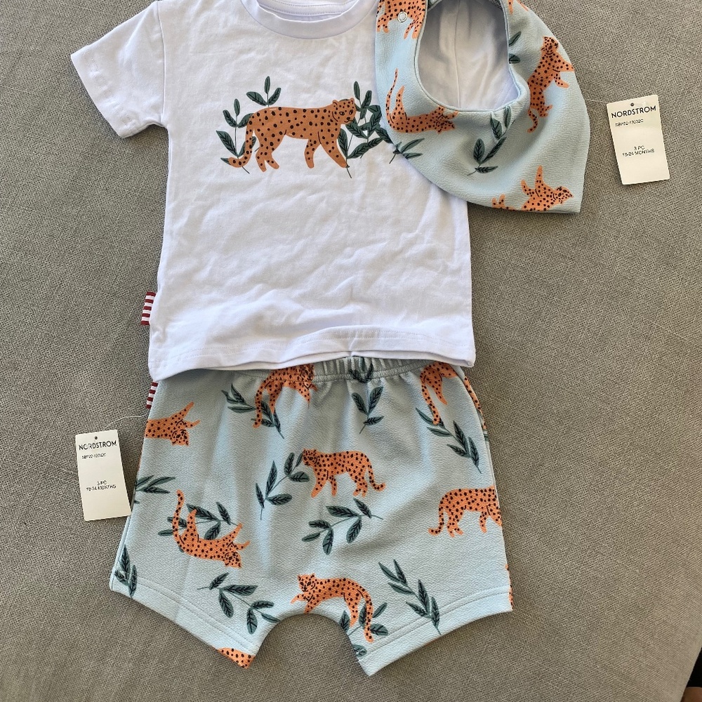 NWT SOOKIbaby Tiger Matching Short Outfit, 18-24 mth
